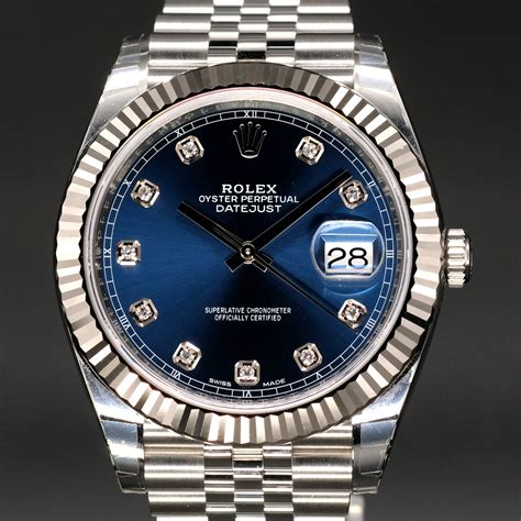 rolex datejust blue motif|rolex datejust 41mm diamond dial.